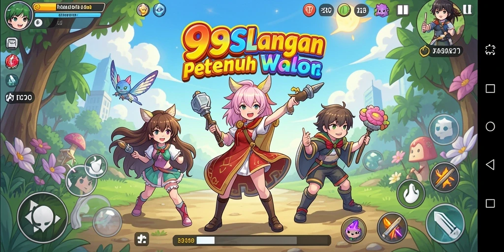 Gameplay <strong>99SL</strong> dengan karakter anime unik yang beraksi.