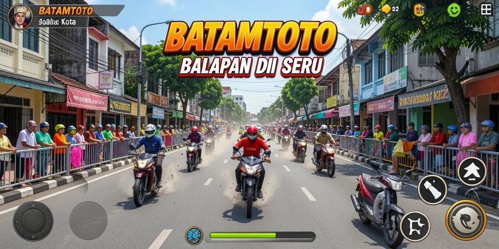 Tampilan gameplay seru dalam balapan kota BATAMTOTO.