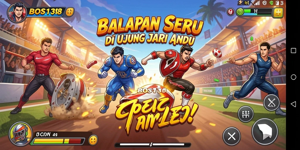 Tampilan gameplay BOS138 yang mengasyikkan dan penuh aksi balapan.