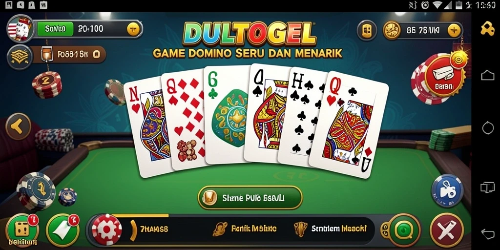Tampilan gameplay seru DULTOGEL yang menampilkan aksi domino.