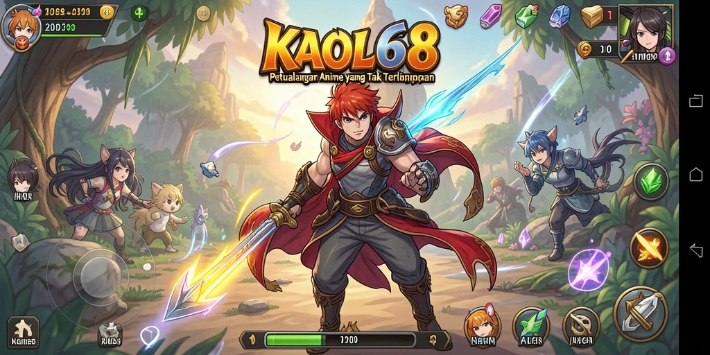 Tampilan gameplay menakjubkan dengan karakter anime yang hidup.