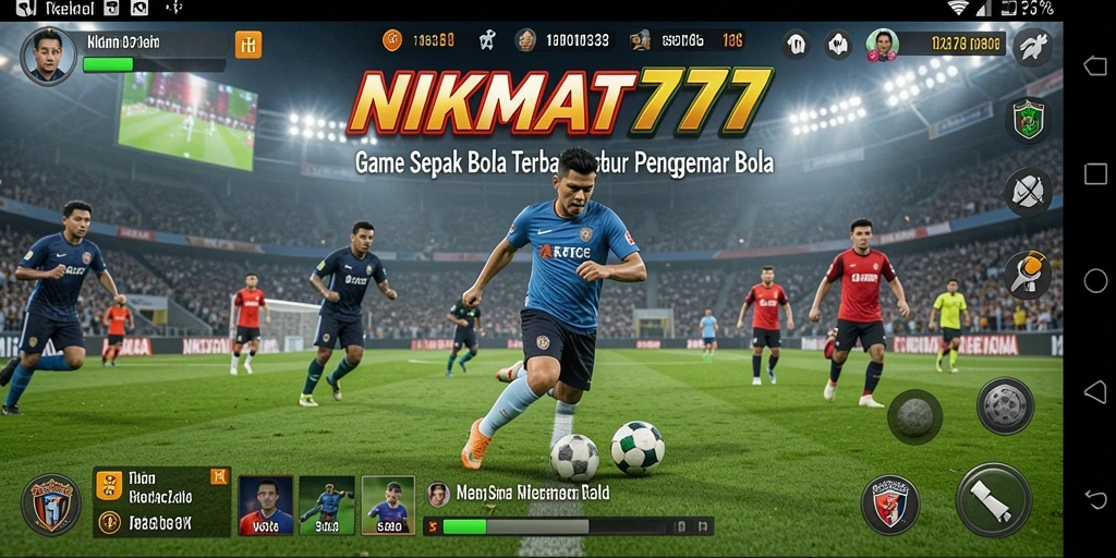 Tampilan gameplay NIKMAT777 yang mendebarkan di lapangan sepak bola.