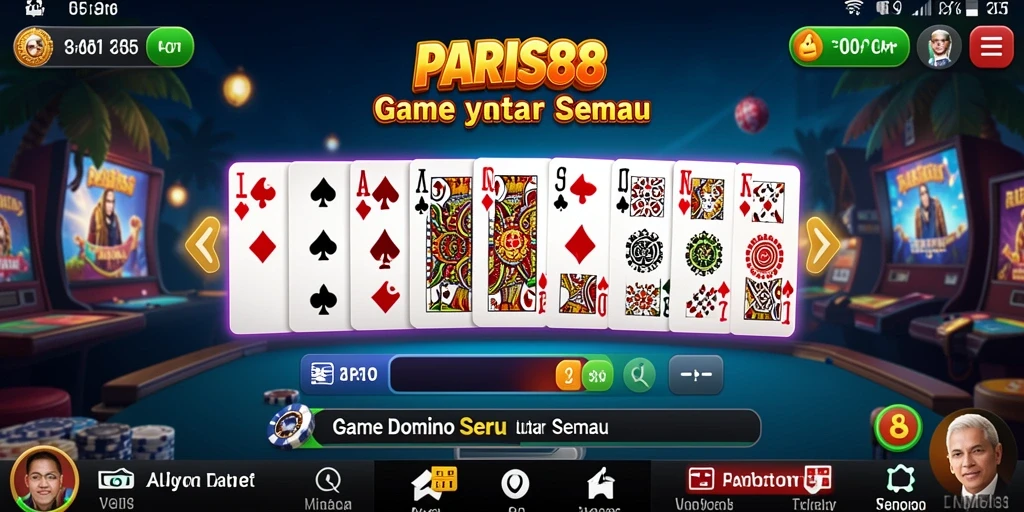 Tampilan gameplay seru dari game PARIS88 dengan domino klasik.