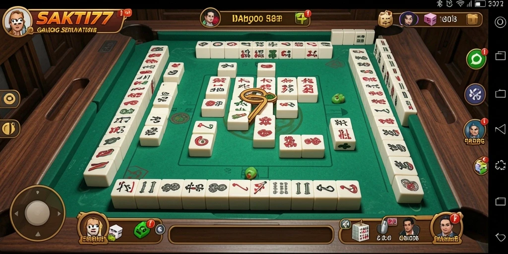 Screenshot gameplay SAKTI77 yang menunjukkan suasana permainan Mahjong.