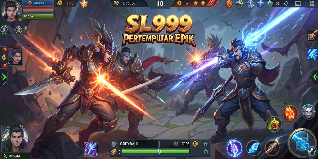 Tampilan gameplay SL999 yang seru dan dinamis dalam pertempuran MOBA.