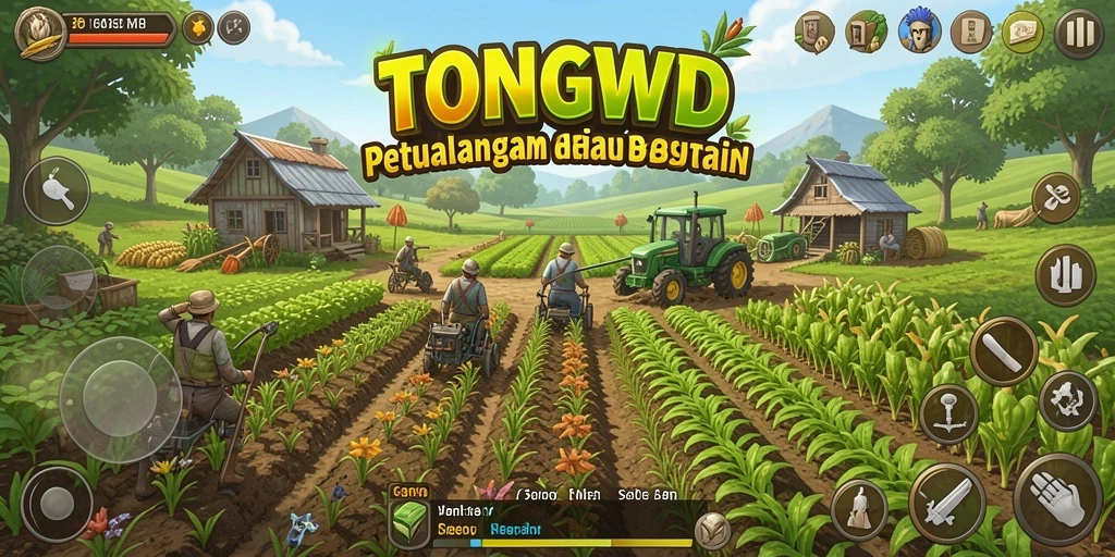 Gameplay seru pertanian di TONGWD dengan grafik menarik.