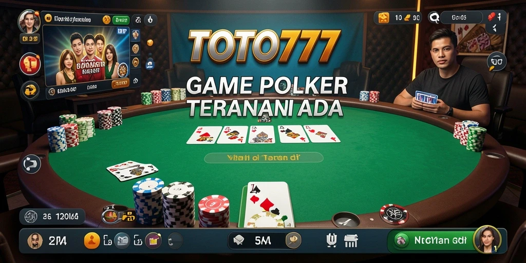 Screenshot gameplay TOTO777 menunjukkan aksi seru permainan Poker.